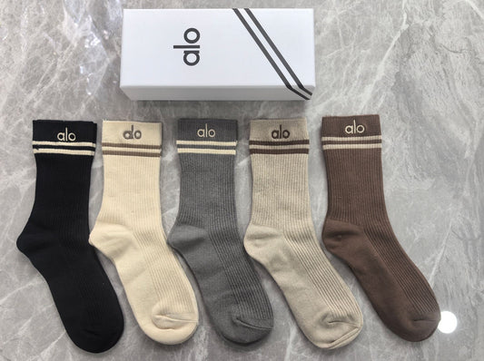 Alo Cotton Crew Socks - 5-Pair Pack