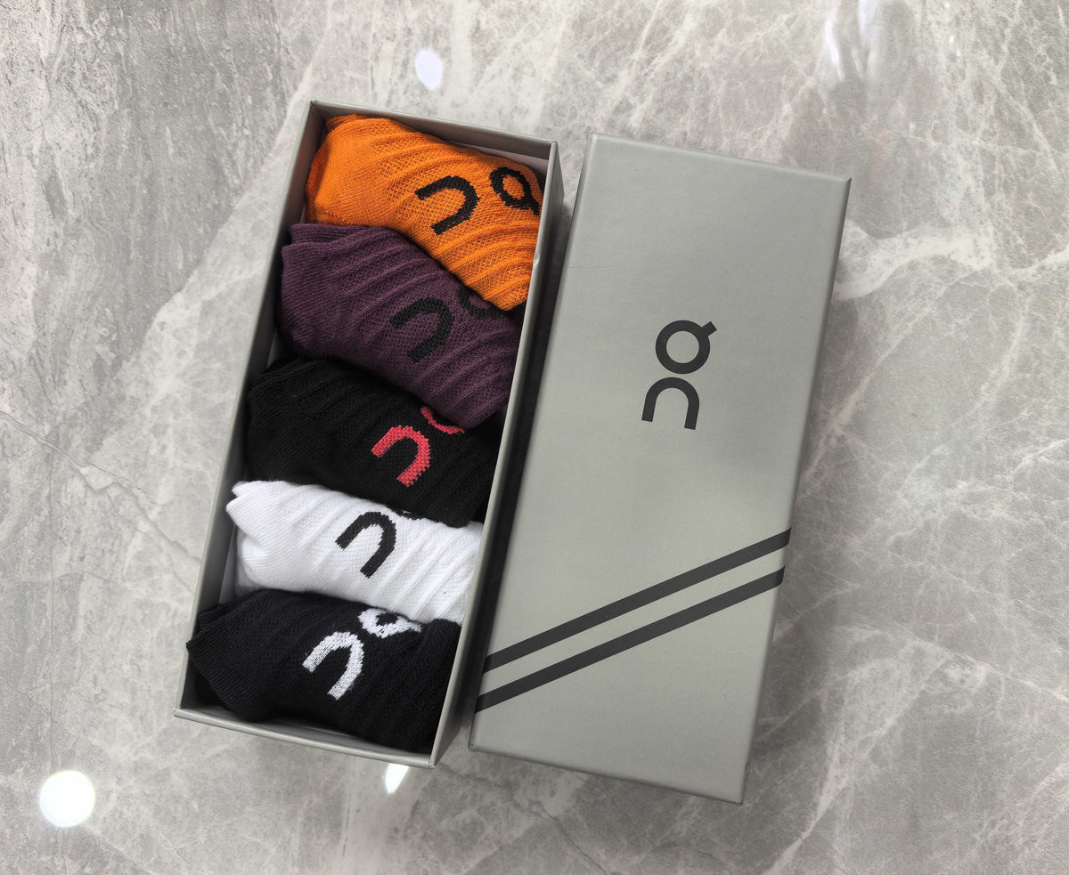 On Logo Details Ankle Socks - 5-Pair Set
