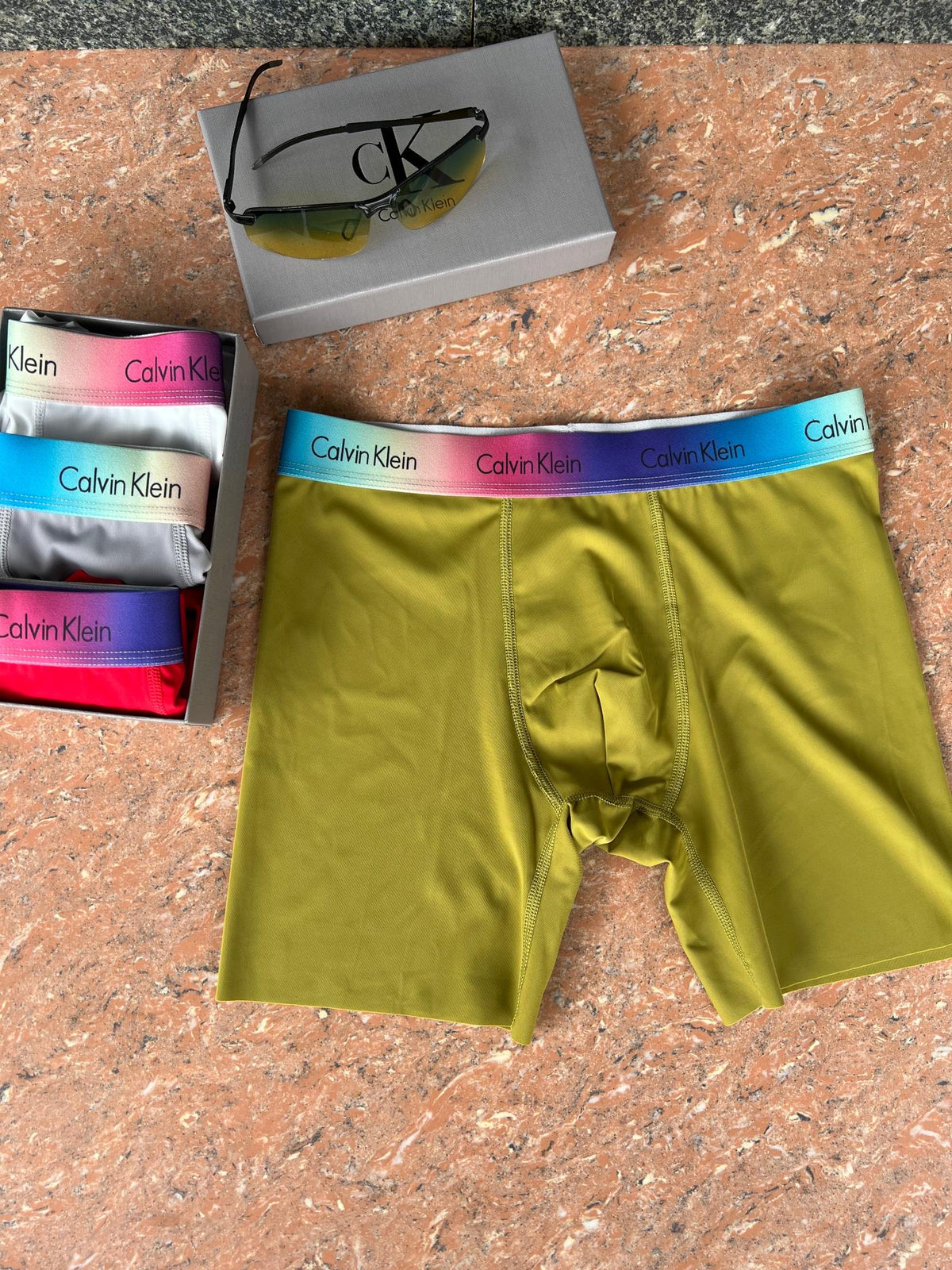 Calvin Klein Visible Branded Waistband Or Emblem Details Men's Boxer Briefs - 3-Piece Box