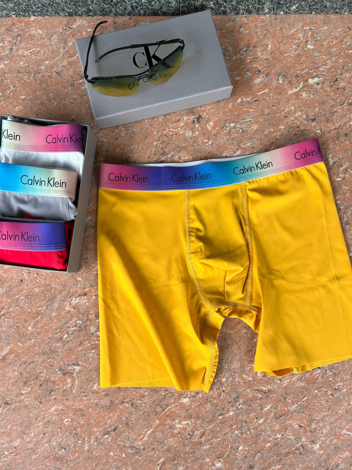 Calvin Klein Visible Branded Waistband Or Emblem Details Men's Boxer Briefs - 3-Piece Box