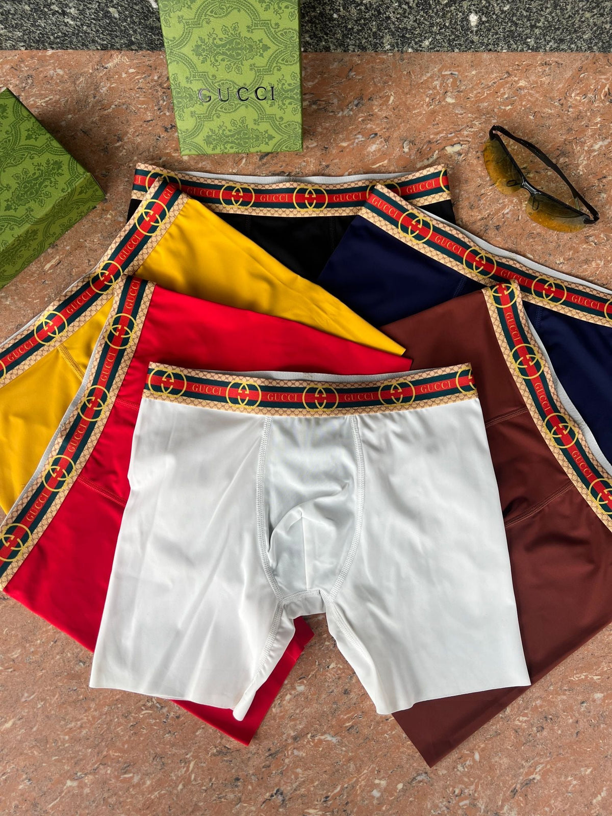 Gucci Visible Branded Waistband Or Emblem Details Men's Boxer Briefs - 3-Piece Box