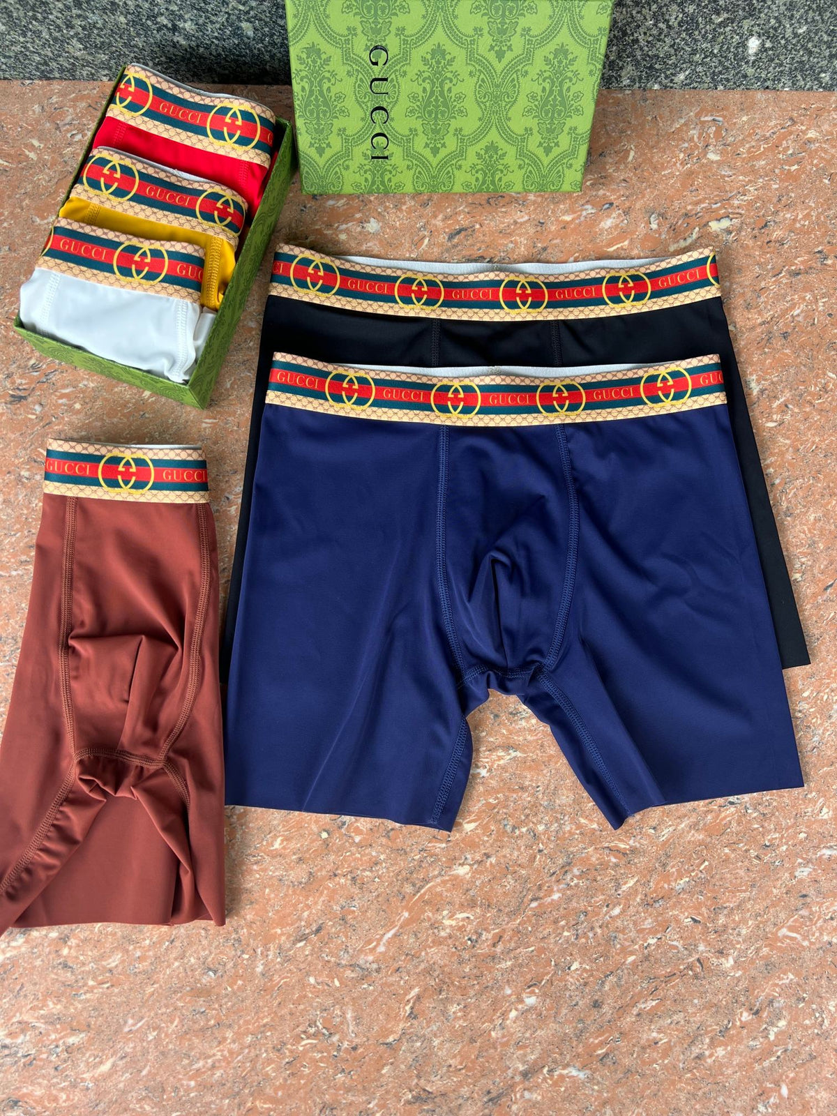 Gucci Visible Branded Waistband Or Emblem Details Men's Boxer Briefs - 3-Piece Box