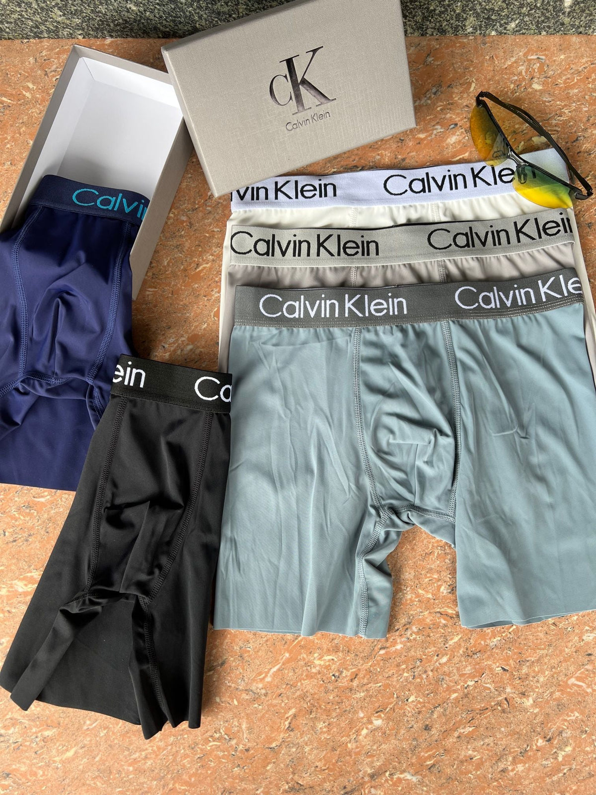 Calvin Klein Visible Branded Waistband Or Emblem Details Men's Boxer Briefs - 3-Piece Box