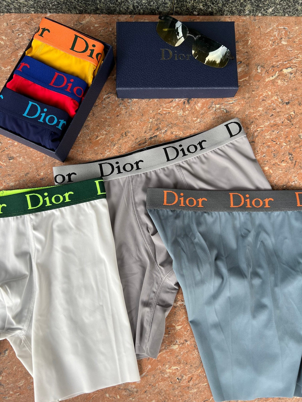 Dior Visible Branded Waistband Or Emblem Details Men's Boxer Briefs - 3-Piece Box
