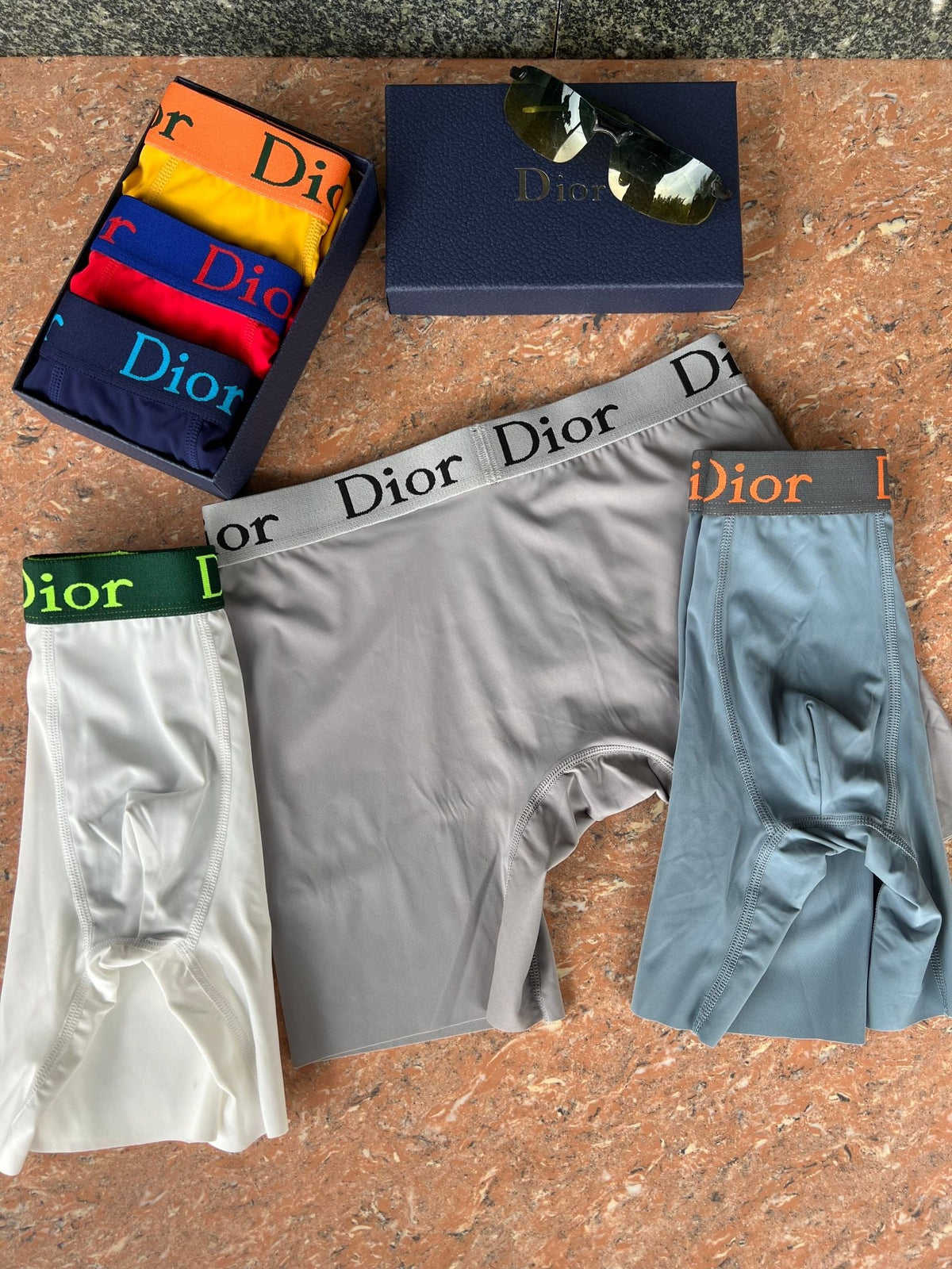 Dior Visible Branded Waistband Or Emblem Details Men's Boxer Briefs - 3-Piece Box