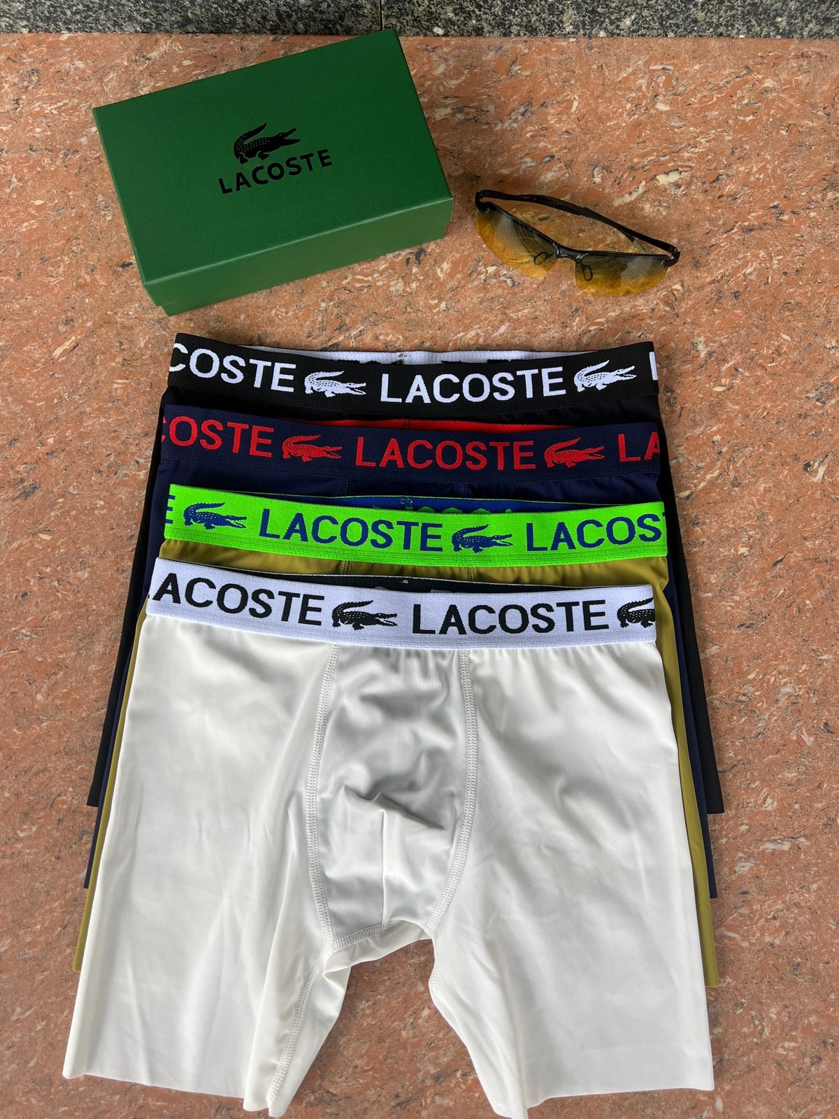 Lacoste Visible Branded Waistband Or Emblem Details Men's Boxer Briefs - 3-Piece Box