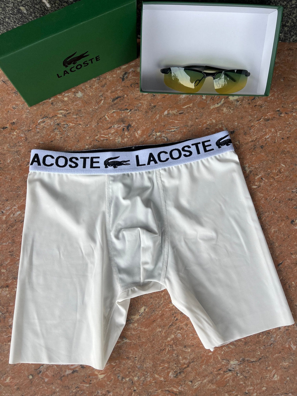 Lacoste Visible Branded Waistband Or Emblem Details Men's Boxer Briefs - 3-Piece Box
