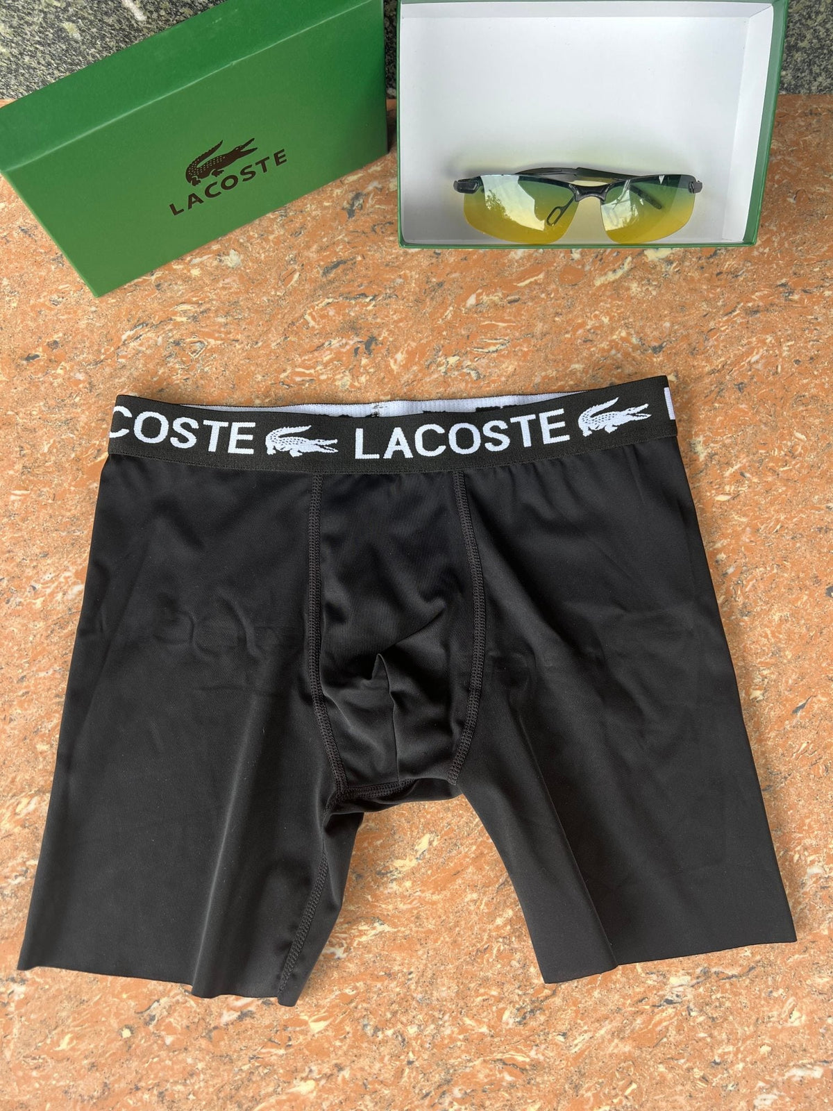 Lacoste Visible Branded Waistband Or Emblem Details Men's Boxer Briefs - 3-Piece Box