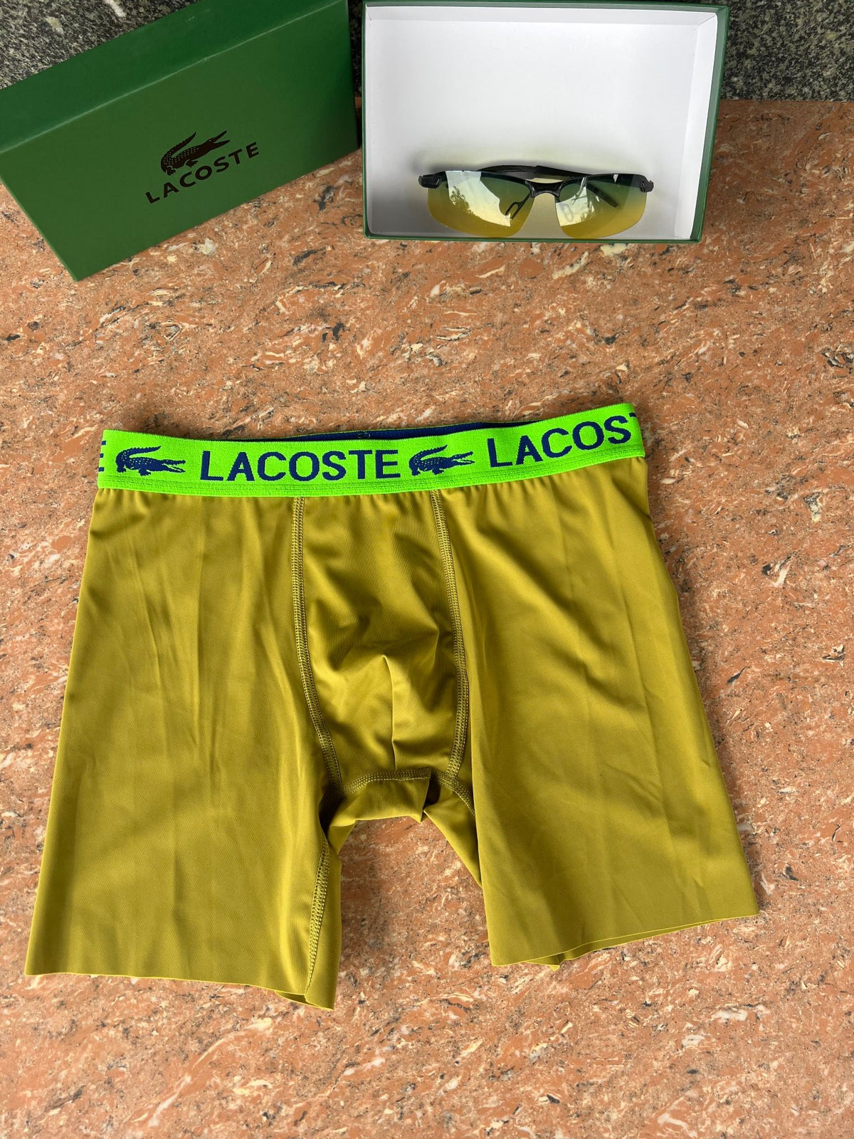Lacoste Visible Branded Waistband Or Emblem Details Men's Boxer Briefs - 3-Piece Box