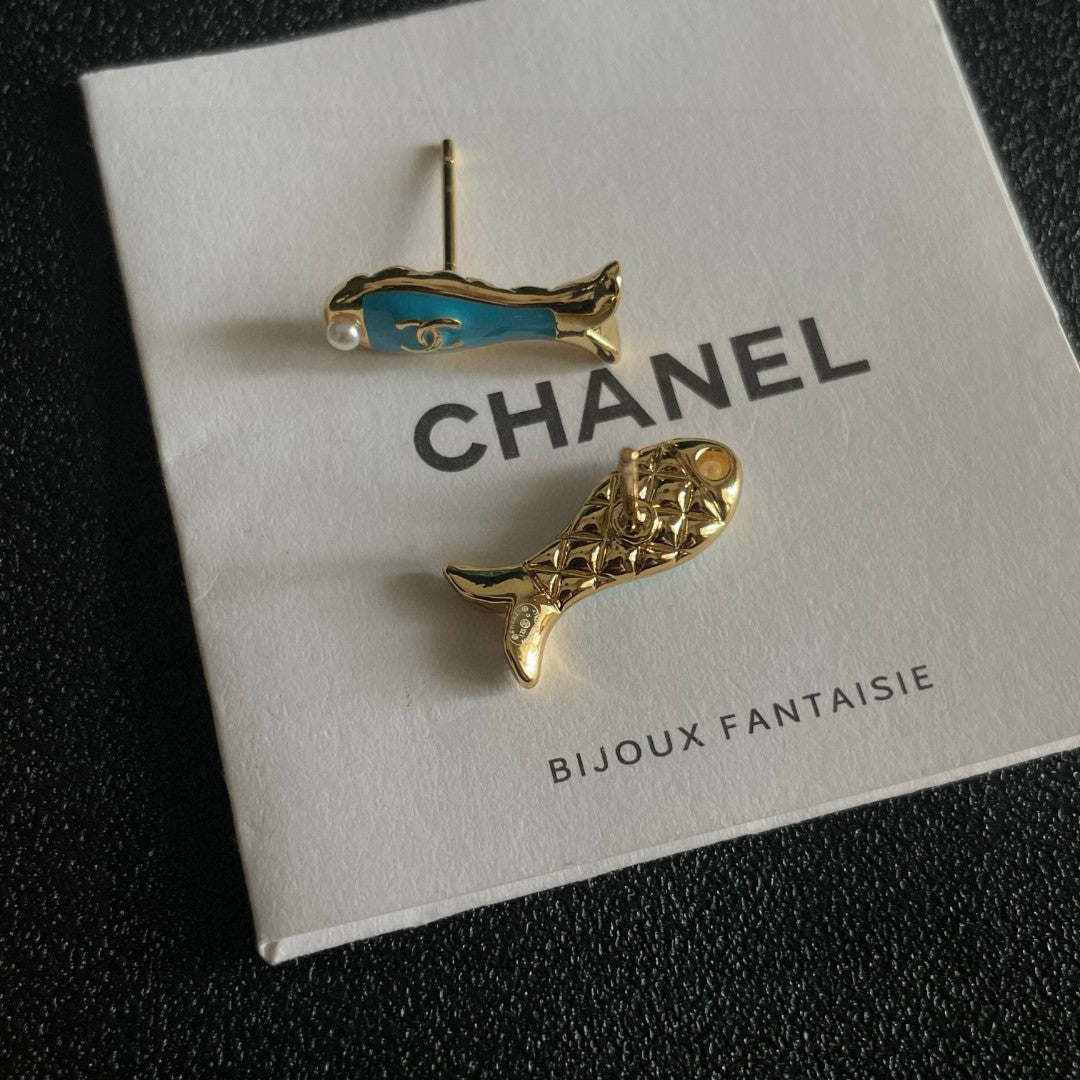 Martin Graham stud earrings in polished metal-tone – front product view