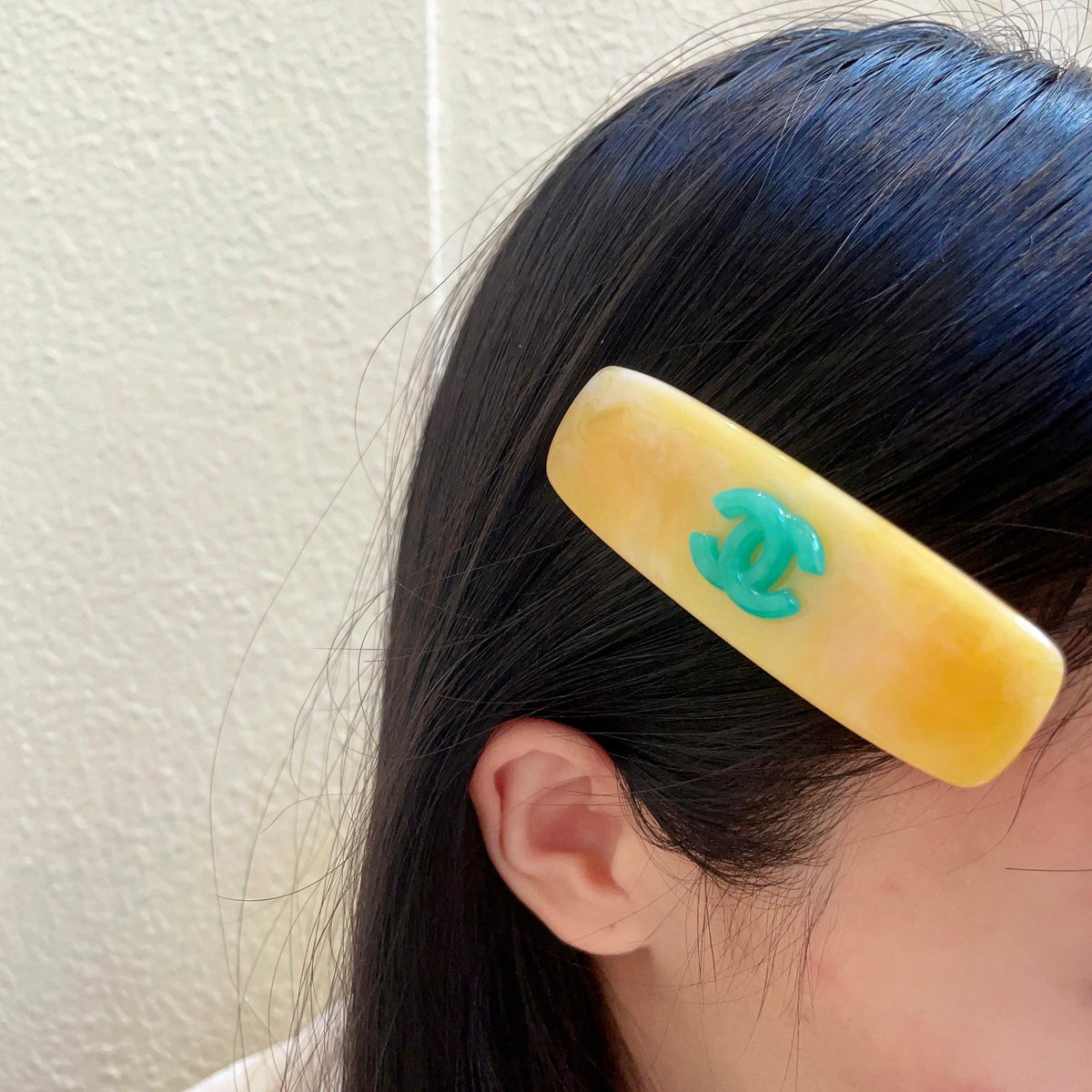 Martin Graham Double-C hair accessory in polished metal-tone – front product view