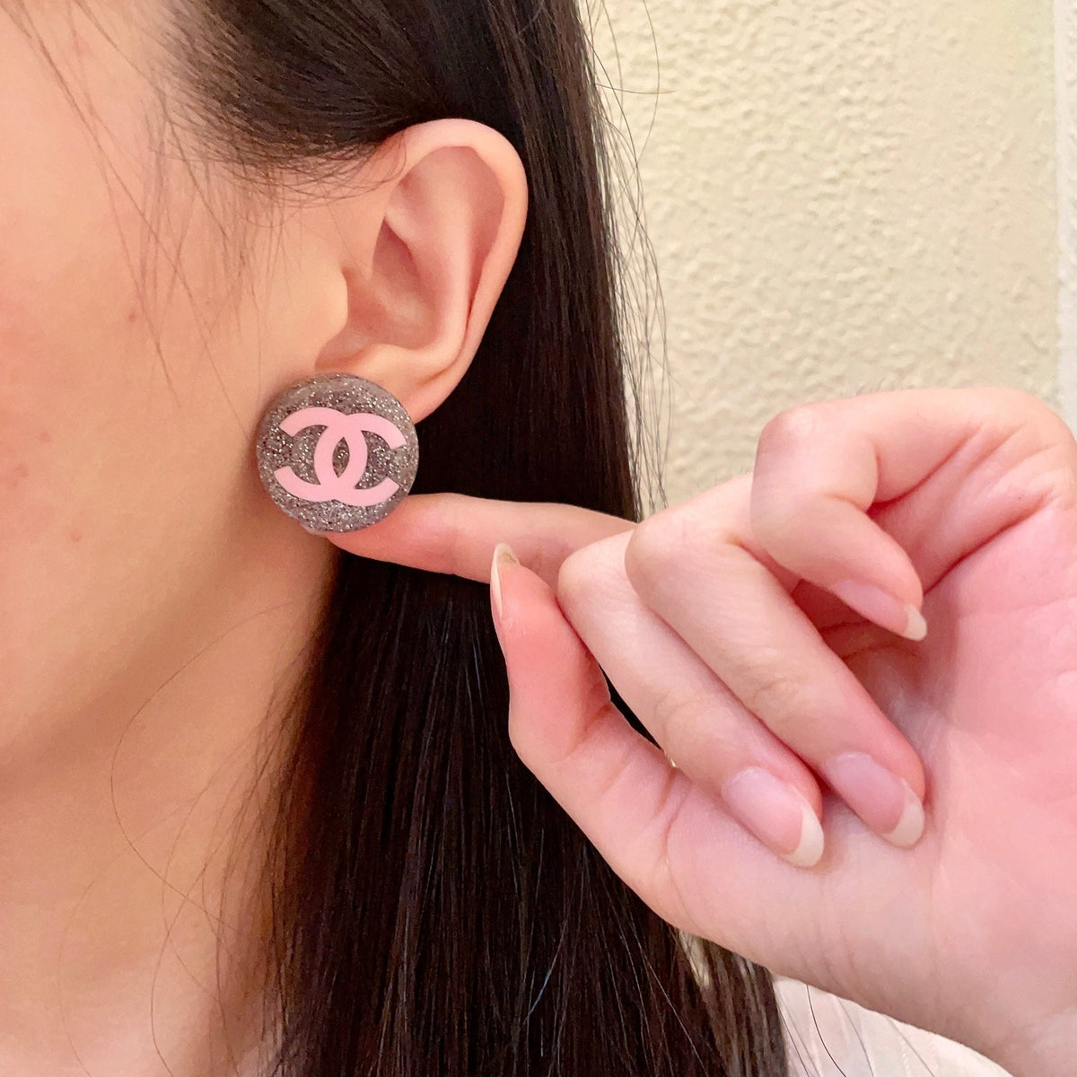 Martin Graham stud earrings in polished metal-tone – front product view