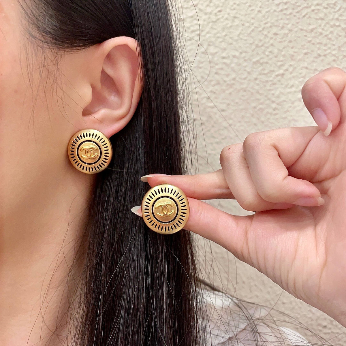 Martin Graham stud earrings in polished metal-tone – main product view