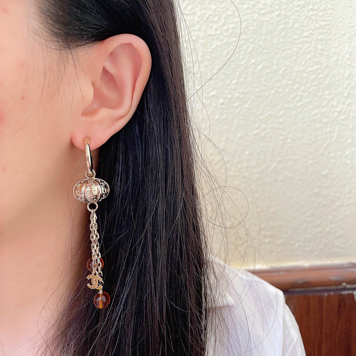 Martin Graham earrings in polished metal-tone – detail view
