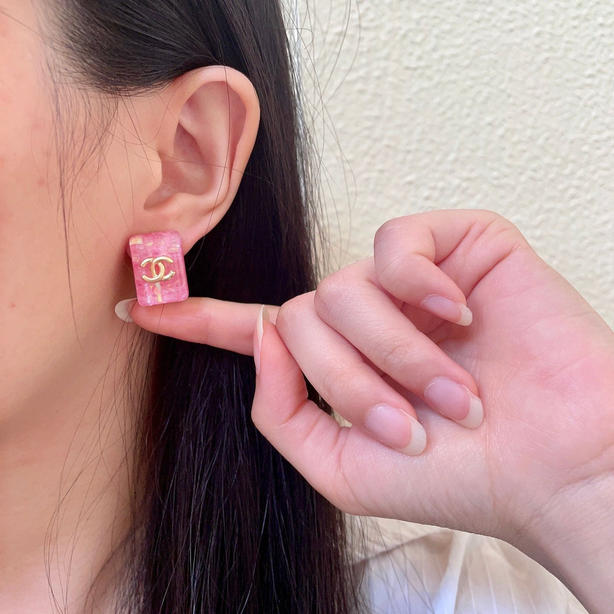 Martin Graham stud earrings in polished metal-tone – front product view