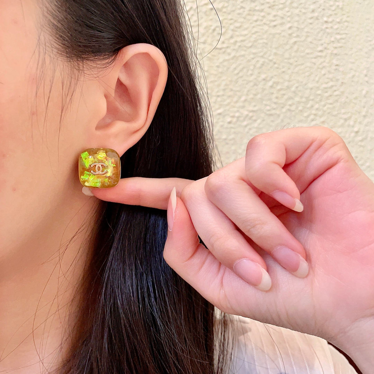 Martin Graham stud earrings in polished metal-tone – front product view