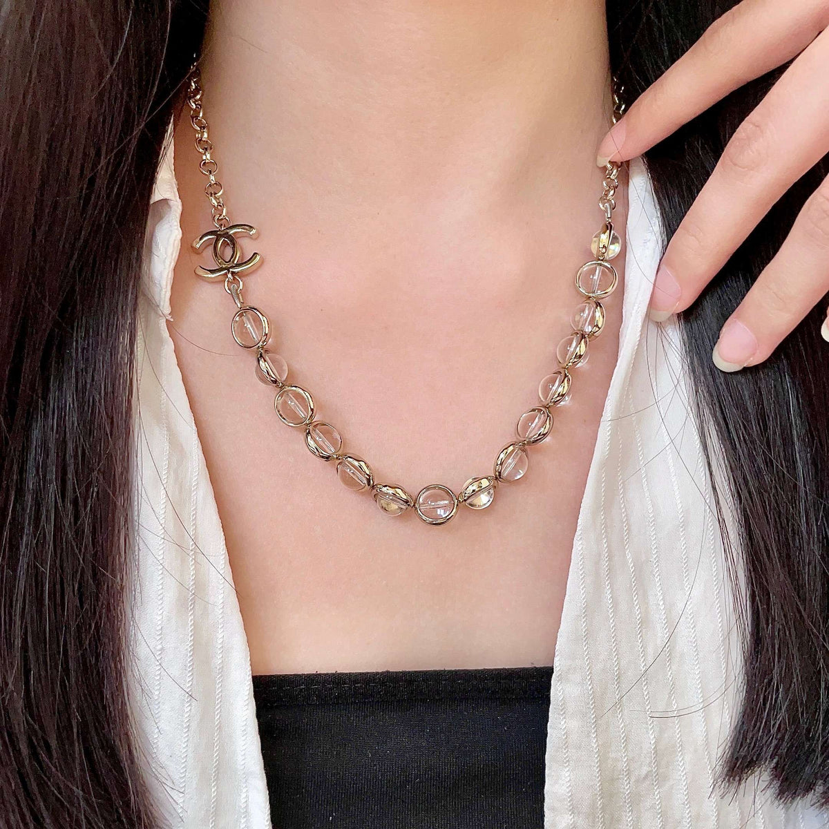 Martin Graham pendant necklace in polished metal-tone – main product view