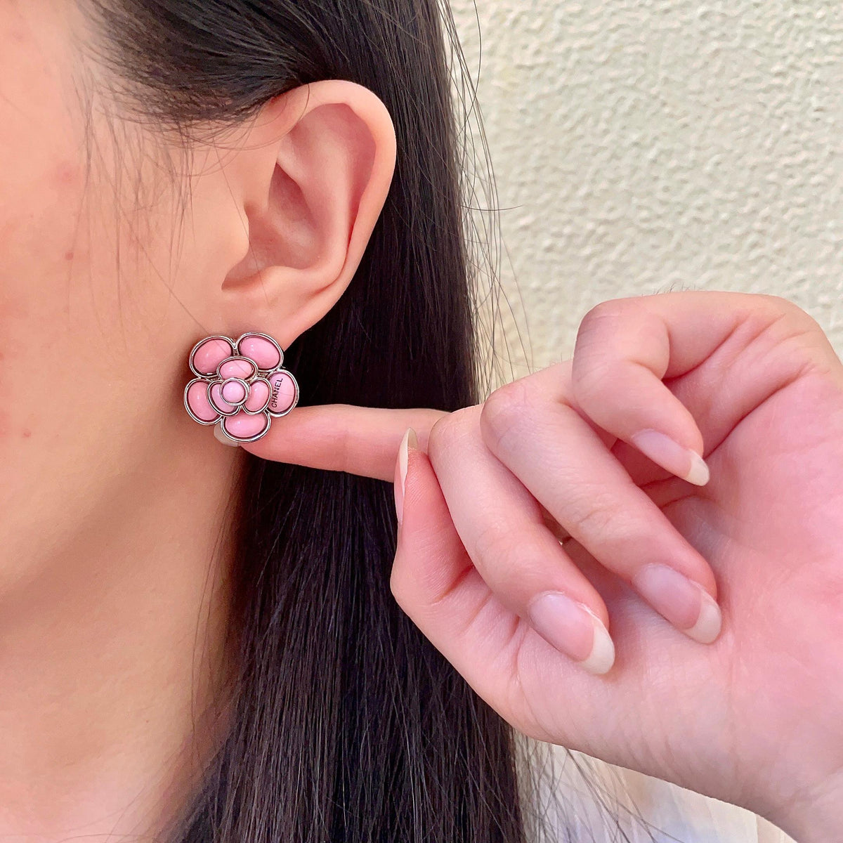 Martin Graham stud earrings in polished metal-tone – front product view