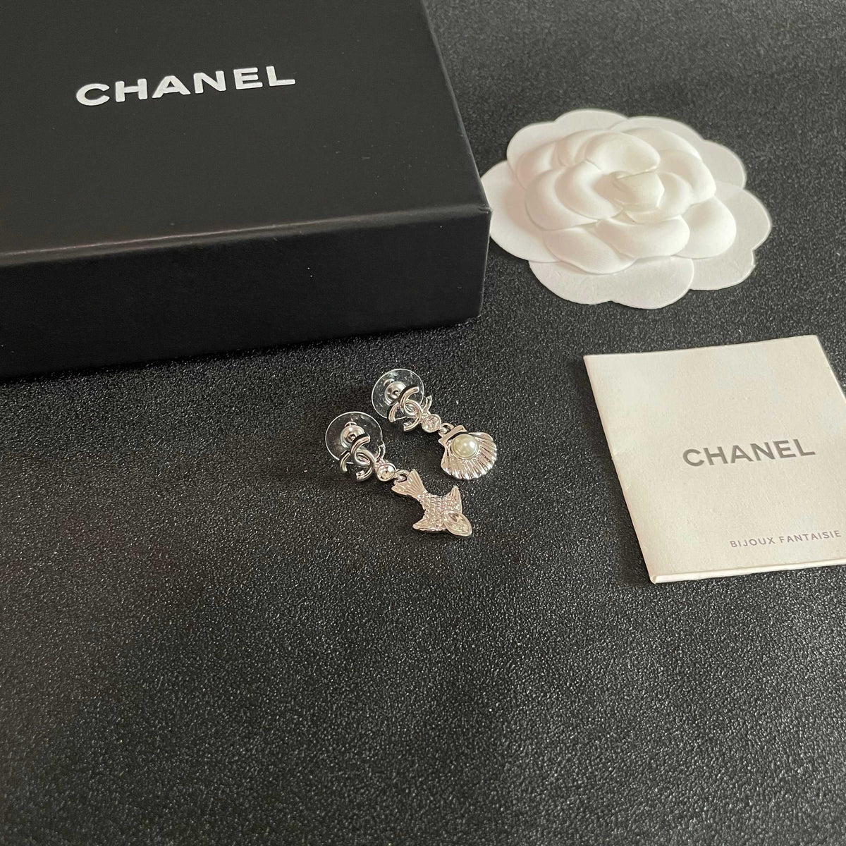 Martin Graham earrings in polished metal-tone – styled product view