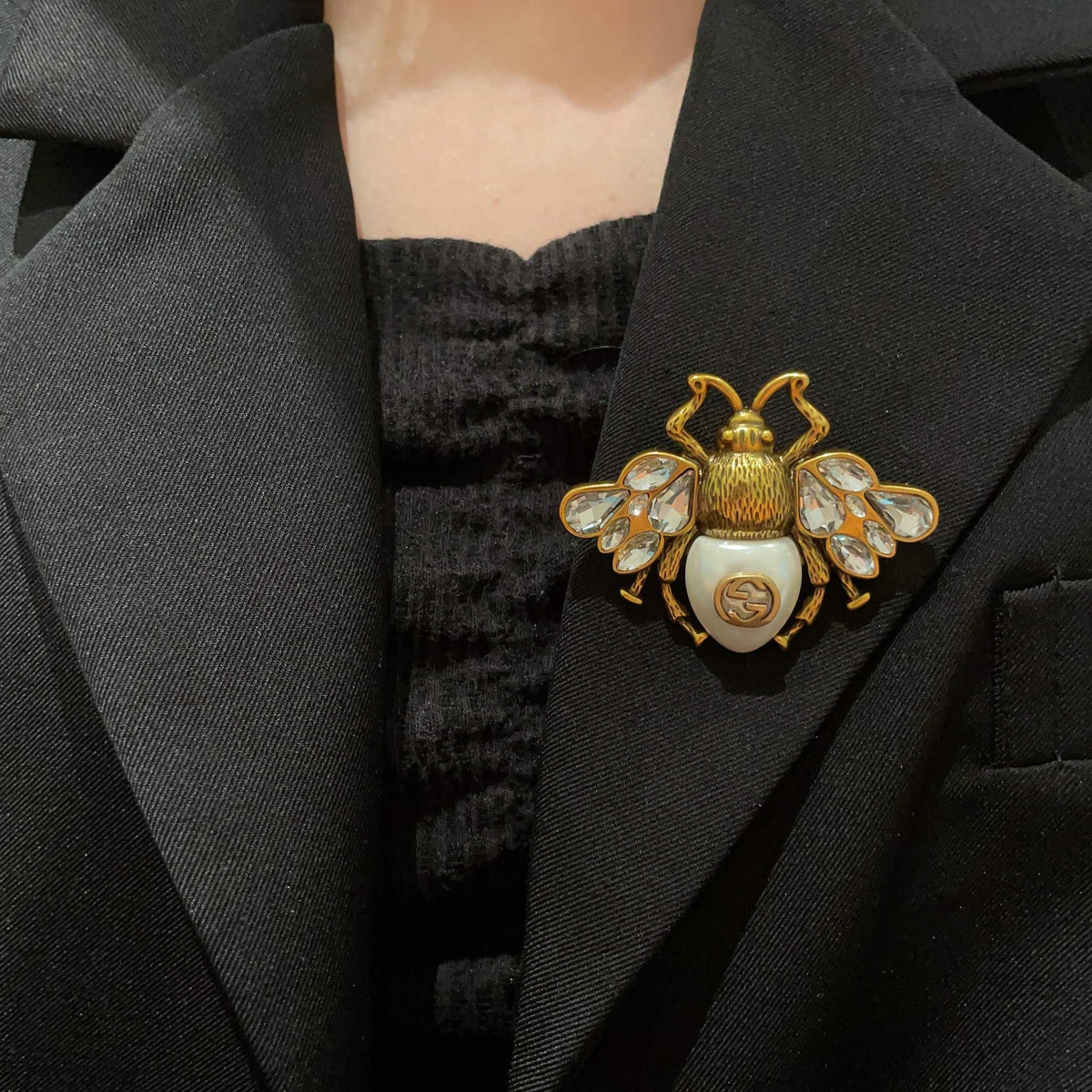 Martin Graham brooch in polished metal-tone – front product view