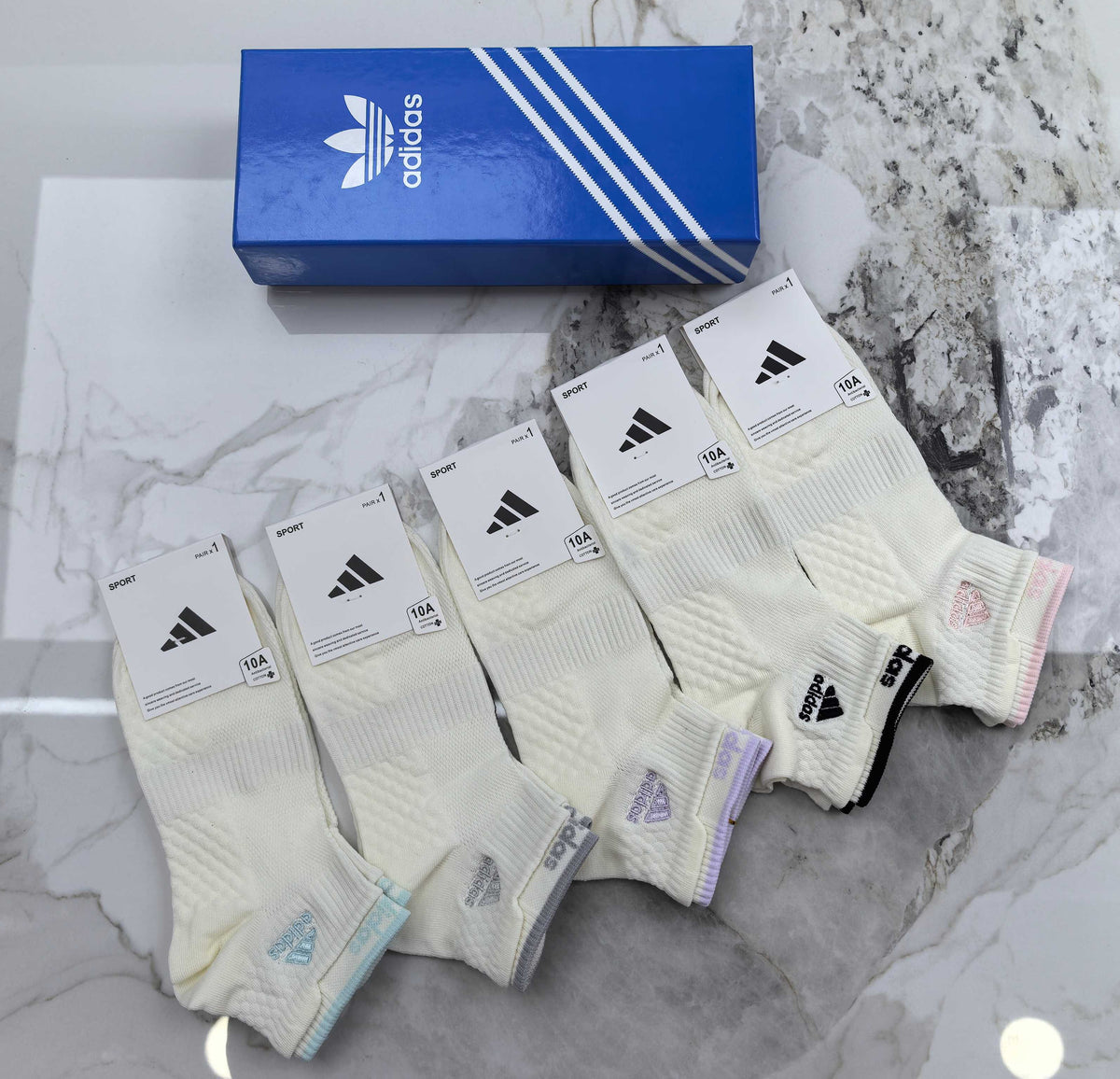 Adidas Cotton Short Socks - 5-Pair Pack