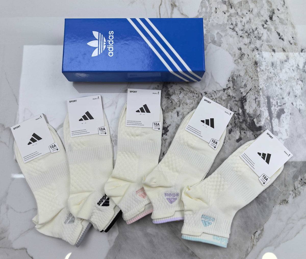 Adidas Cotton Short Socks - 5-Pair Pack
