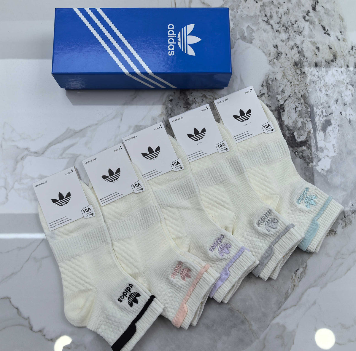 Adidas Cotton Short Socks - 5-Pair Pack