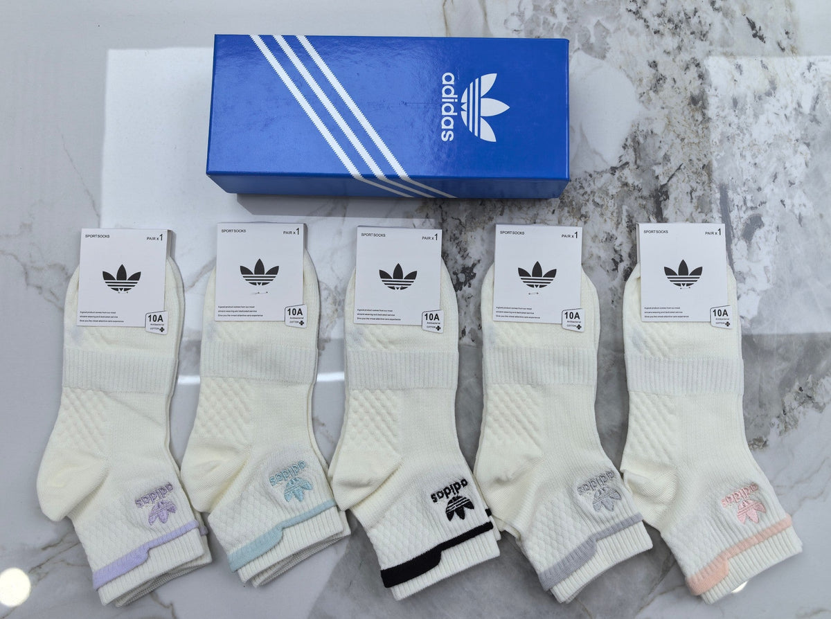 Adidas Cotton Short Socks - 5-Pair Pack