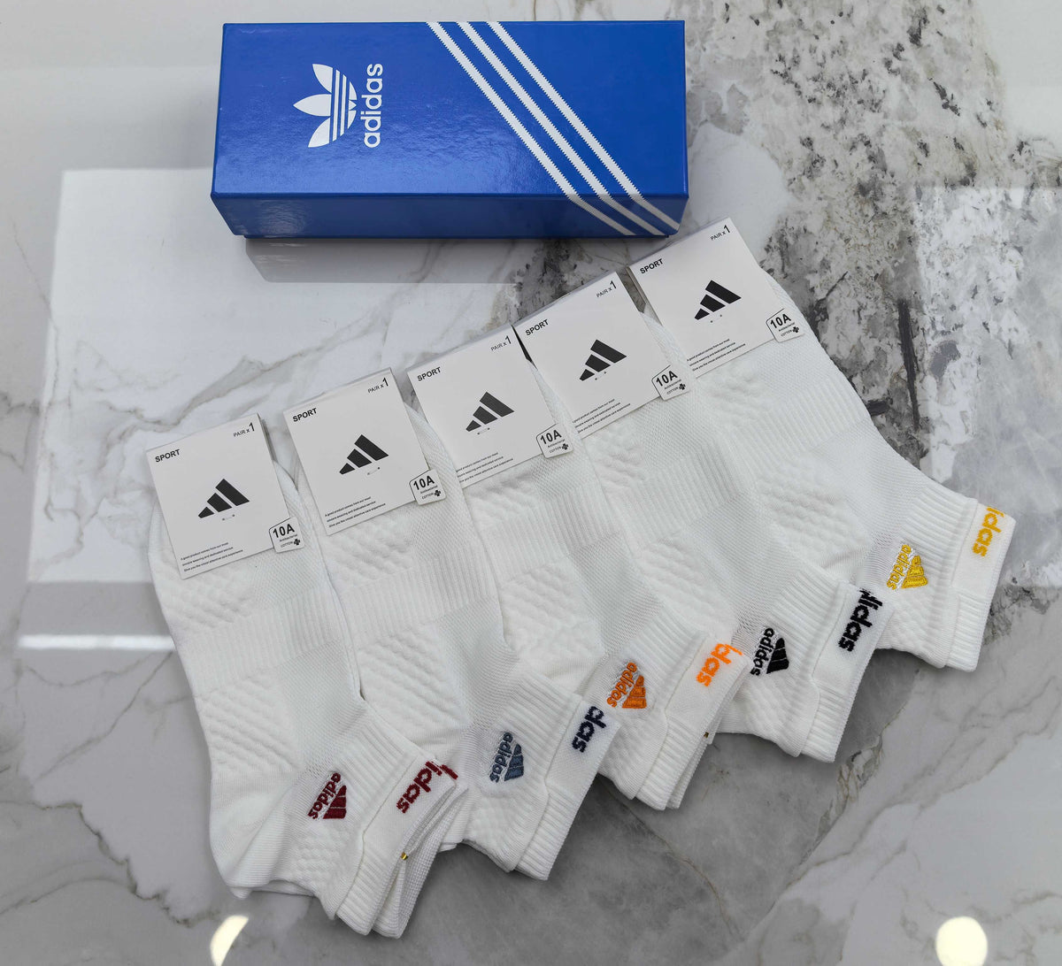 Adidas Cotton Short Socks - 5-Pair Pack