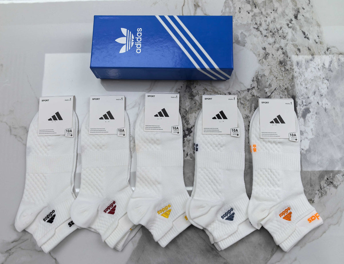 Adidas Cotton Short Socks - 5-Pair Pack