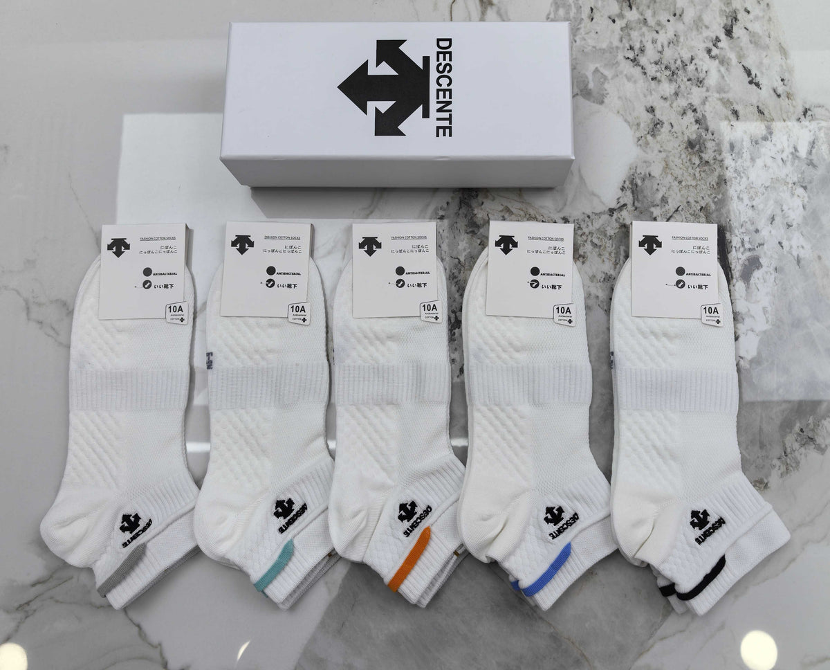 Descente Cotton Short Socks - 5-Pair Pack