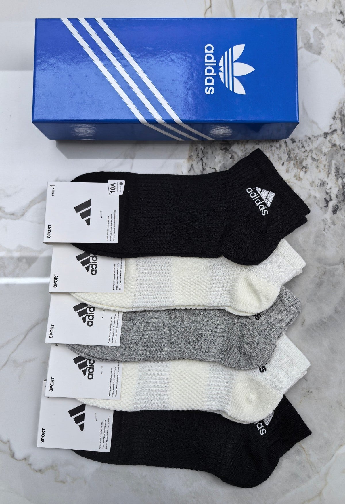 Adidas Cotton Short Socks - 5-Pair Pack