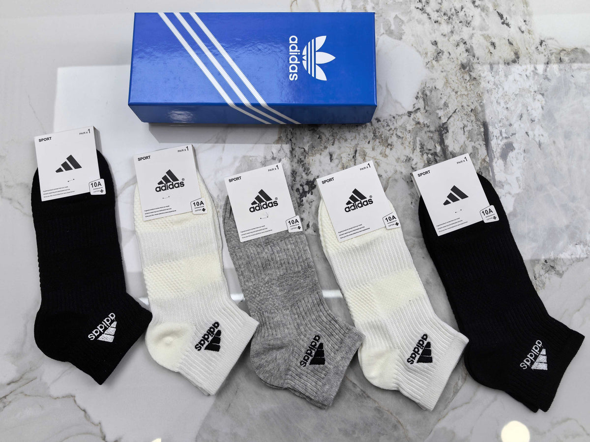Adidas Cotton Short Socks - 5-Pair Pack