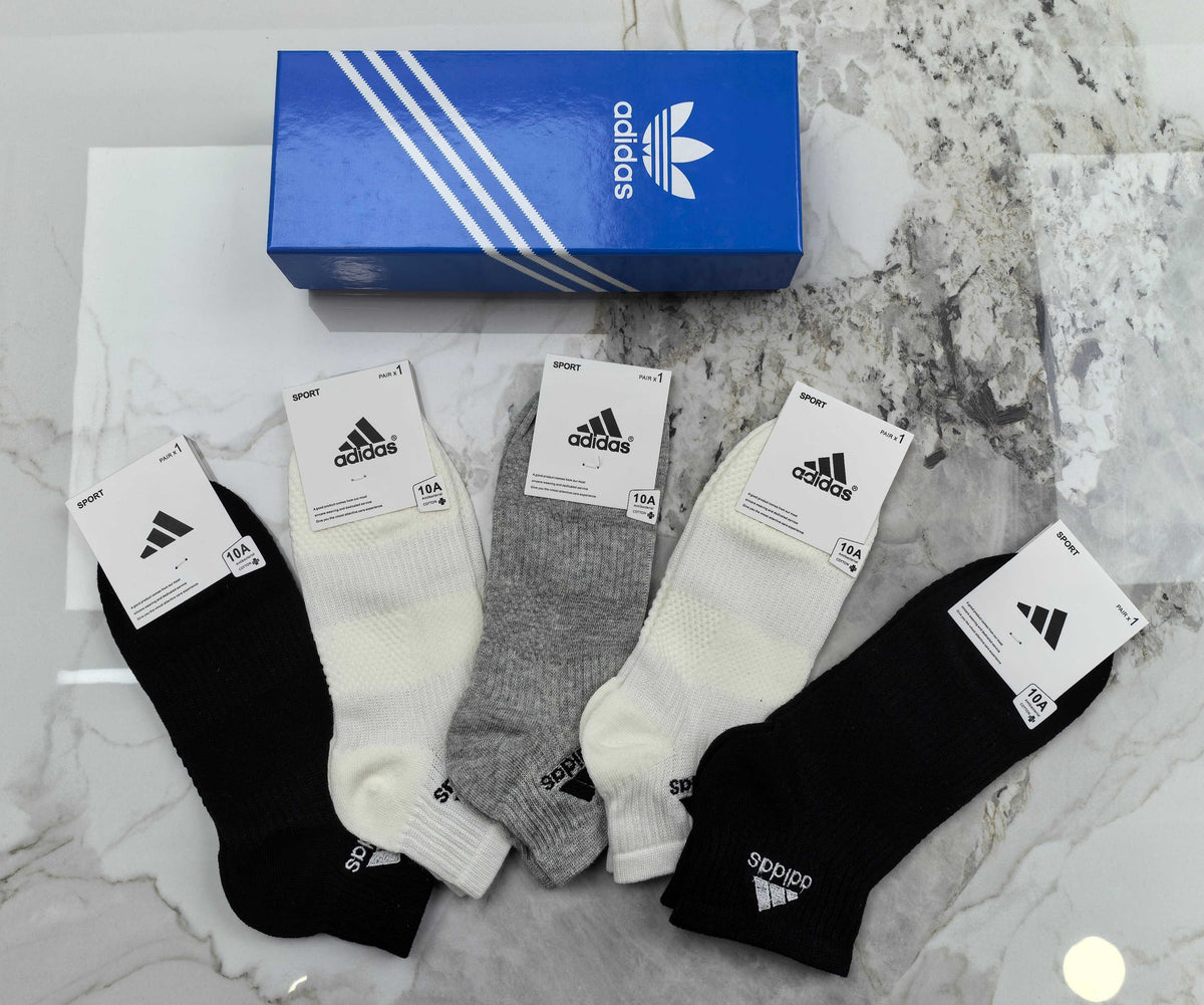Adidas Cotton Short Socks - 5-Pair Pack