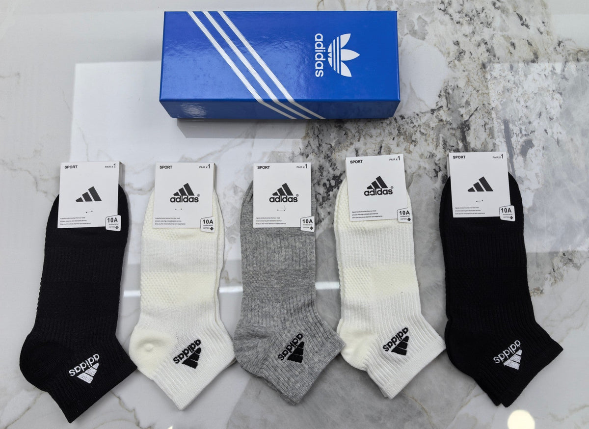 Adidas Cotton Short Socks - 5-Pair Pack