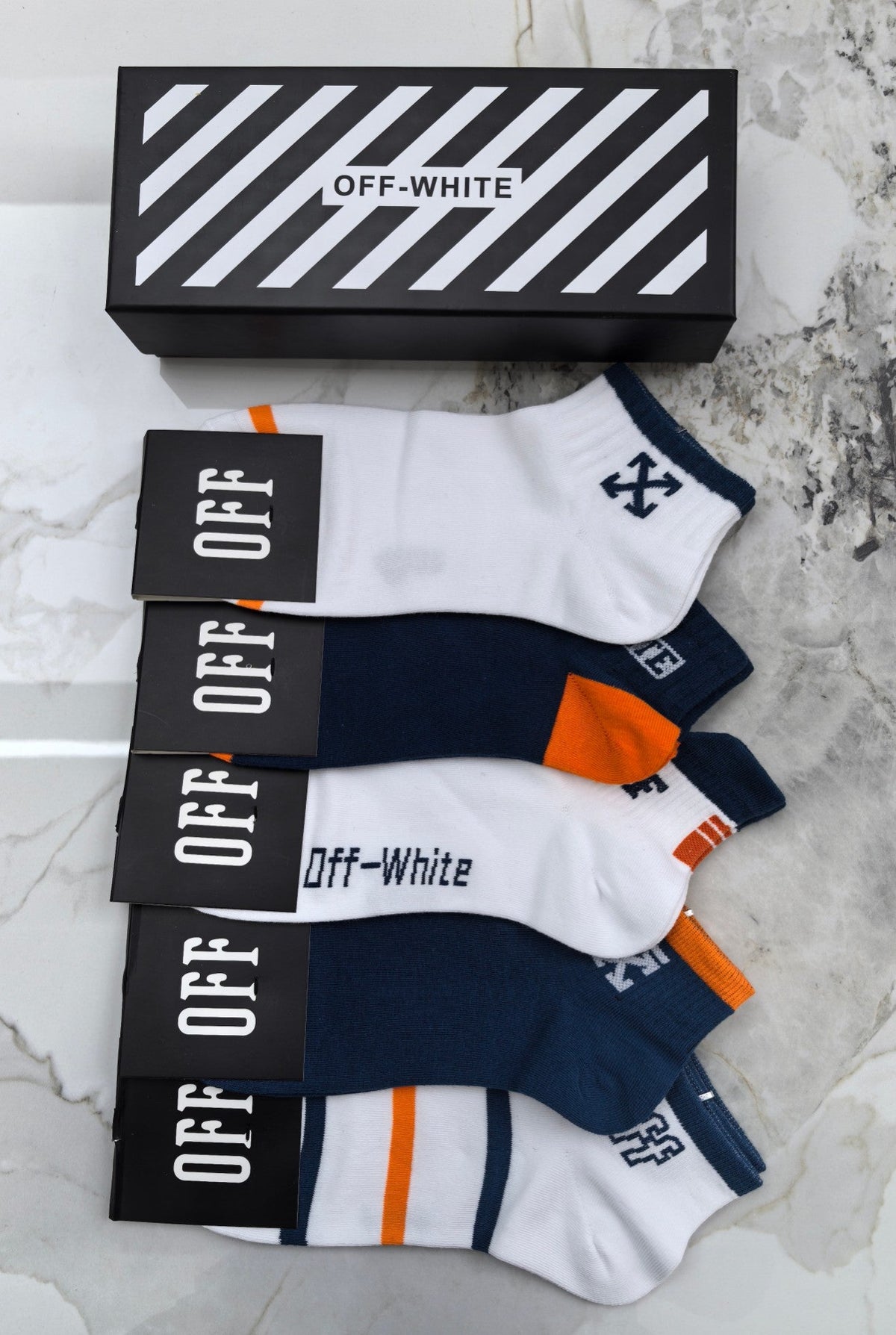 Off-White Cotton Short Socks