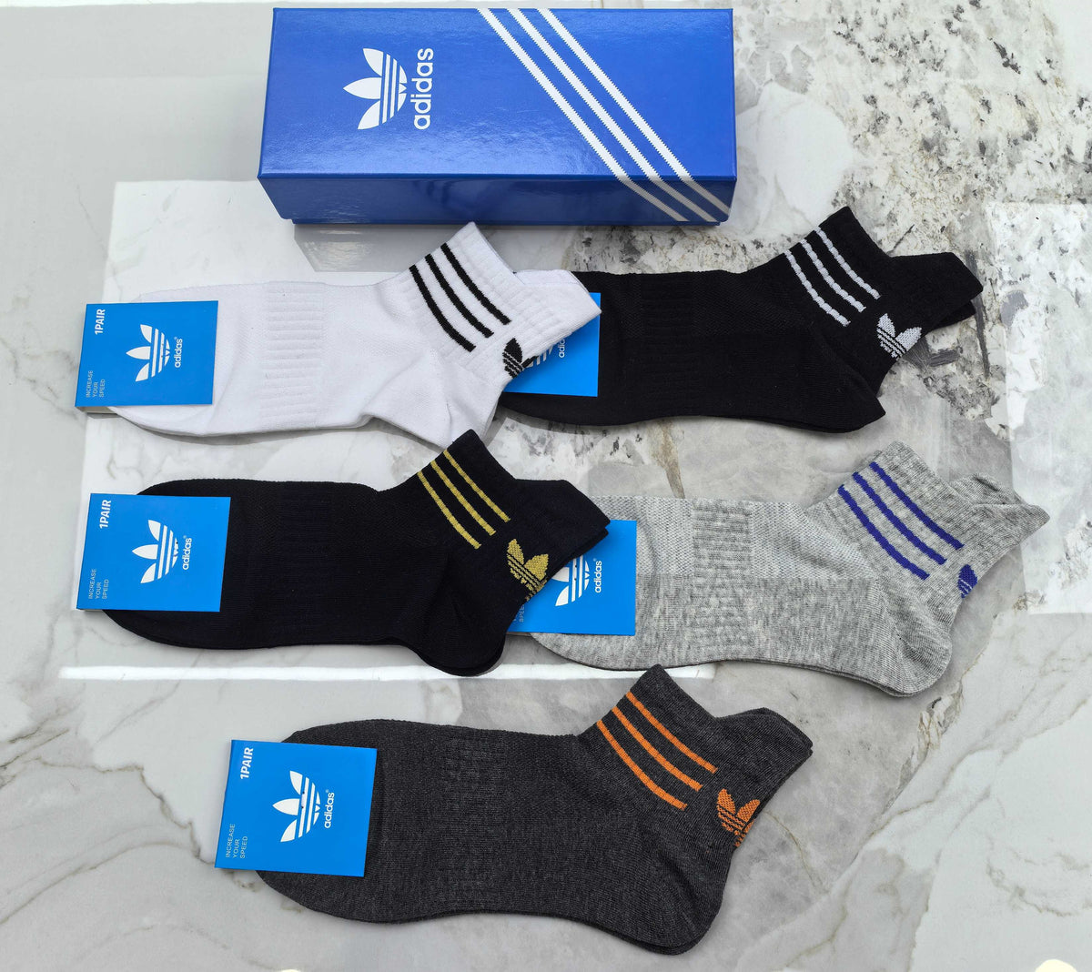 Adidas Cotton Short Socks - 5-Pair Pack
