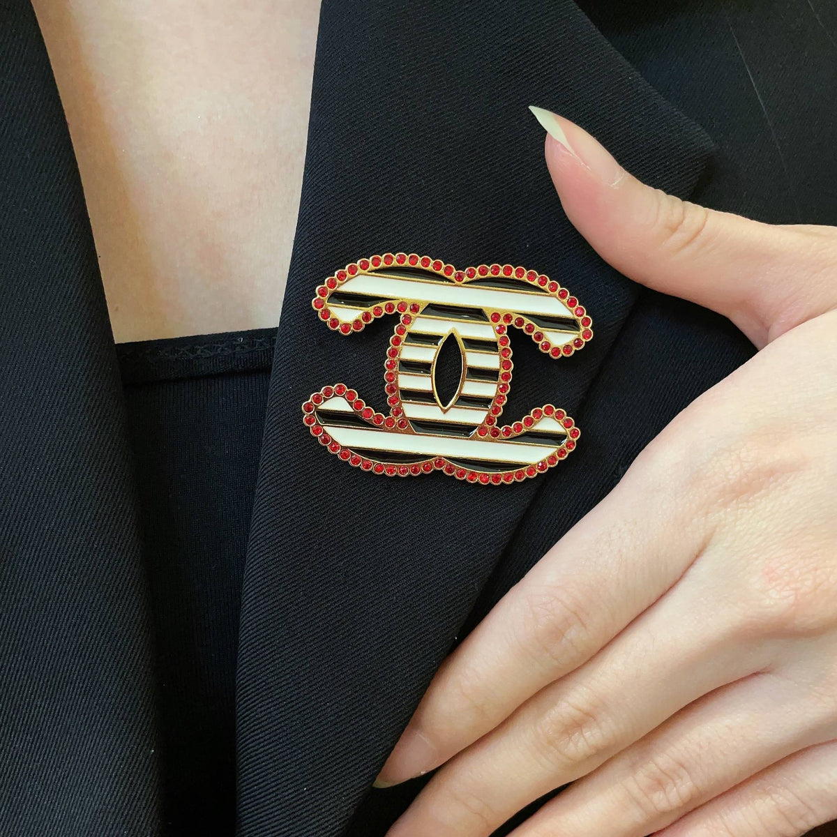 Martin Graham brooch in polished metal-tone – front product view