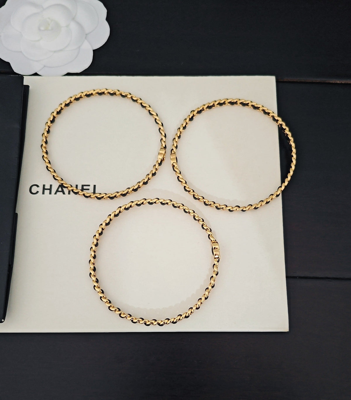 Martin Graham bangle in polished metal-tone – front product view