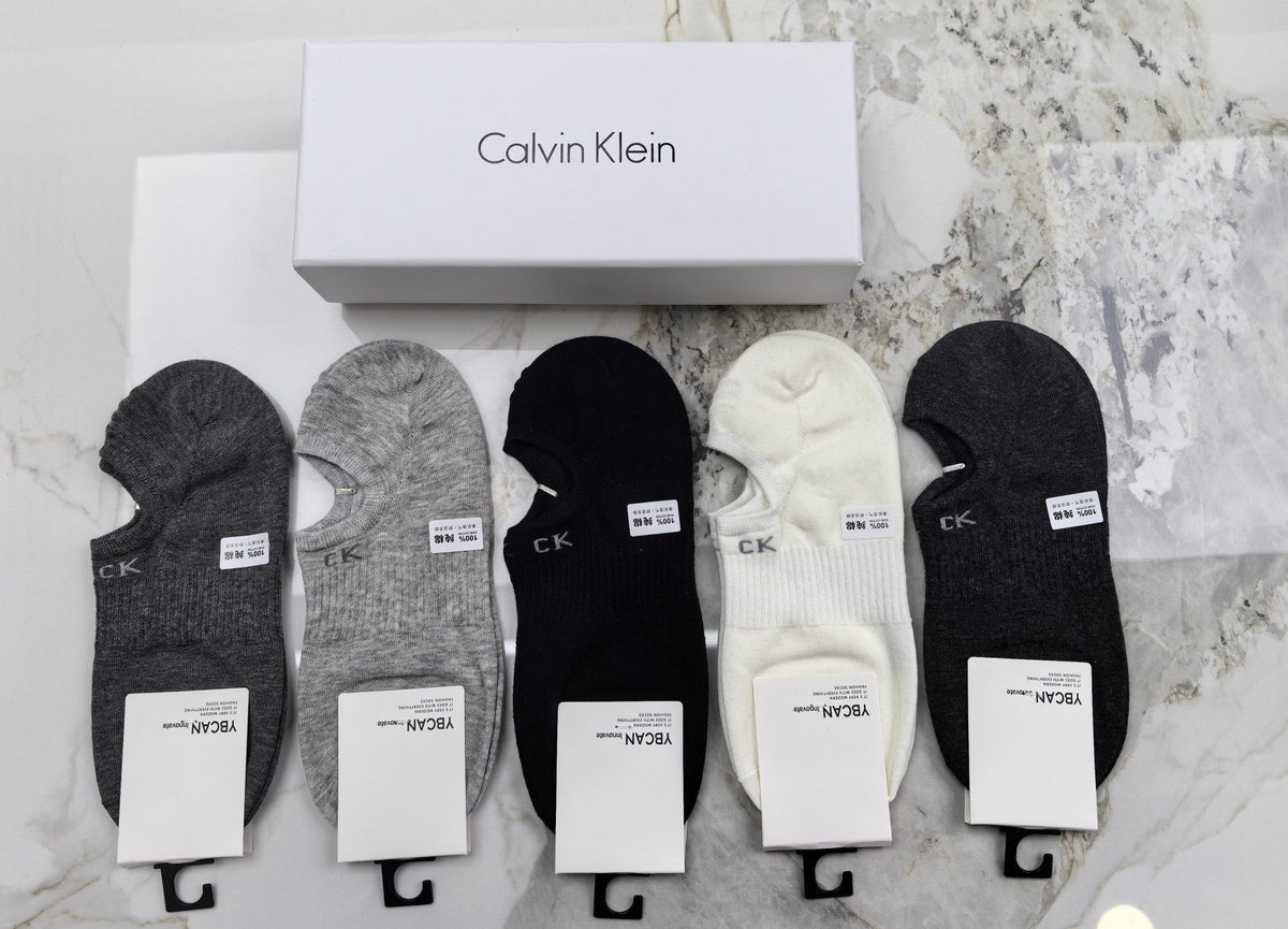 Calvin Klein Cotton Mixed Neutral Logo Detail No-Show Socks