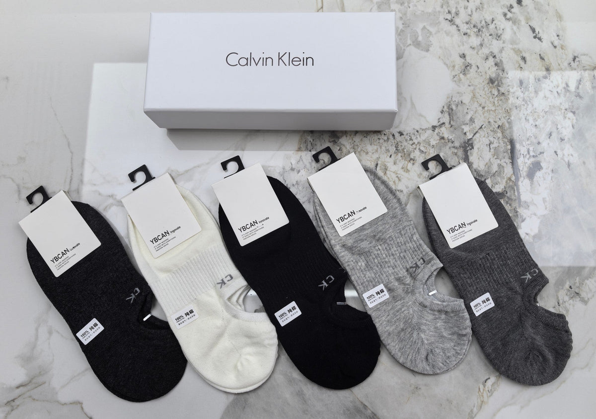 Calvin Klein Cotton Mixed Neutral Logo Detail No-Show Socks
