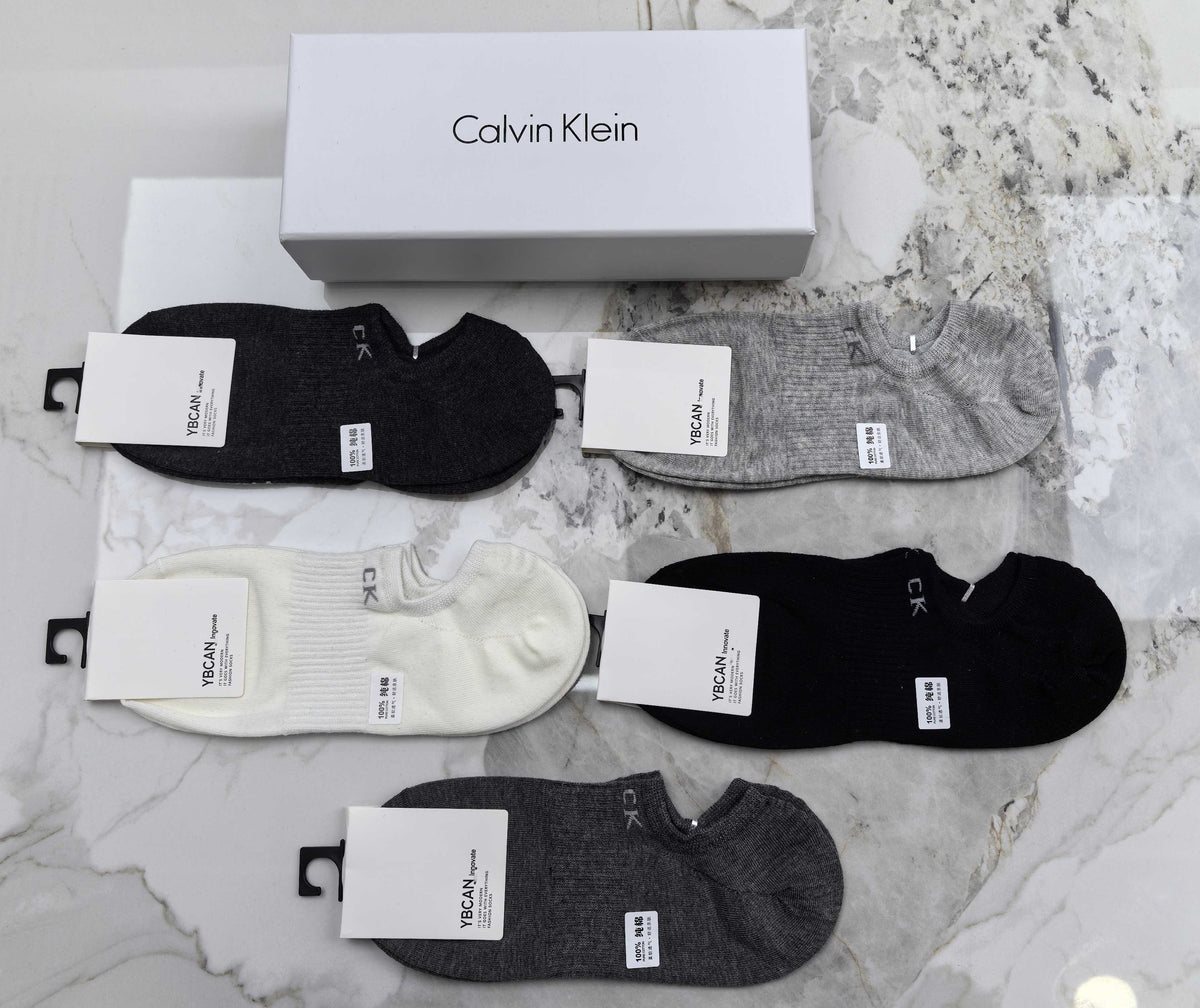 Calvin Klein Cotton Mixed Neutral Logo Detail No-Show Socks
