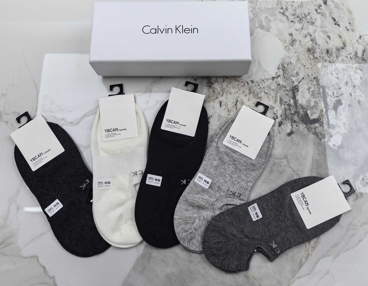 Calvin Klein Cotton Mixed Neutral Logo Detail No-Show Socks