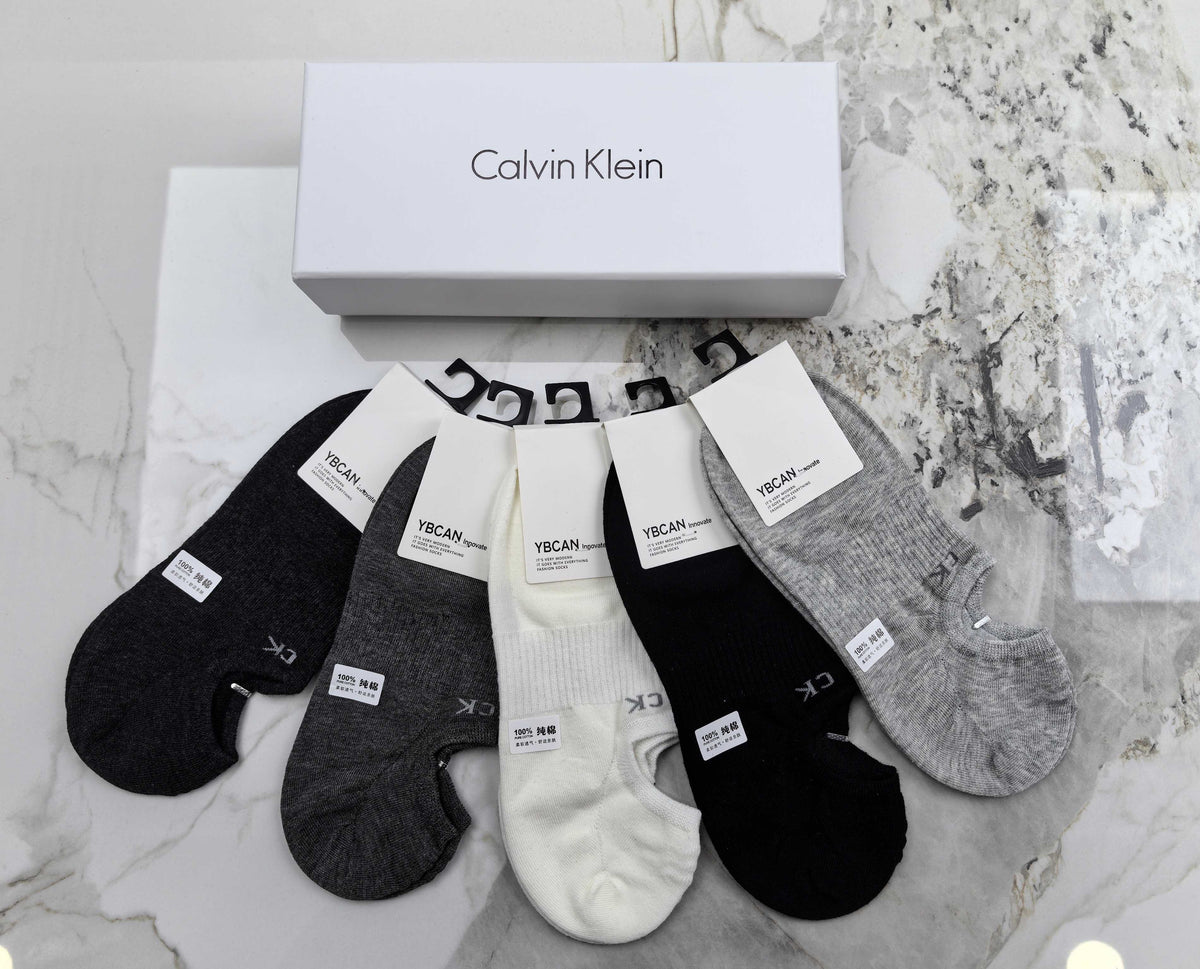 Calvin Klein Cotton Mixed Neutral Logo Detail No-Show Socks