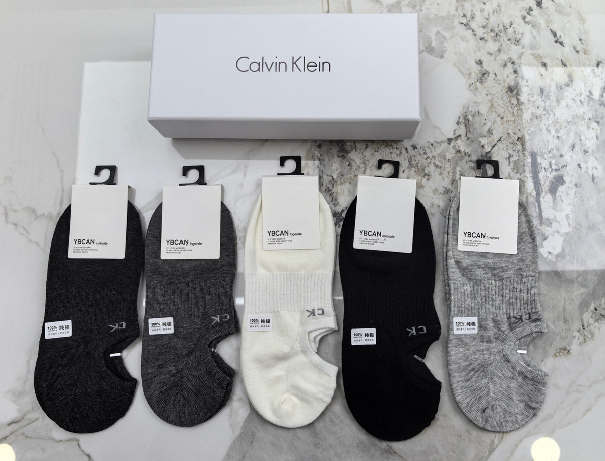 Calvin Klein Cotton Mixed Neutral Logo Detail No-Show Socks