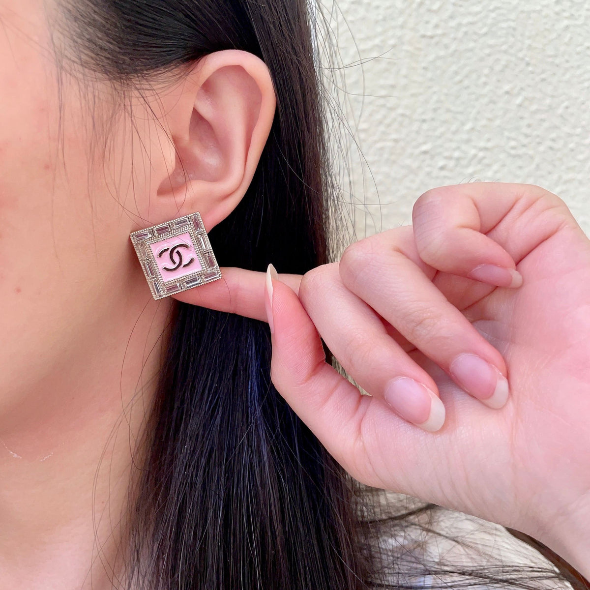 Martin Graham stud earrings in polished metal-tone – front product view