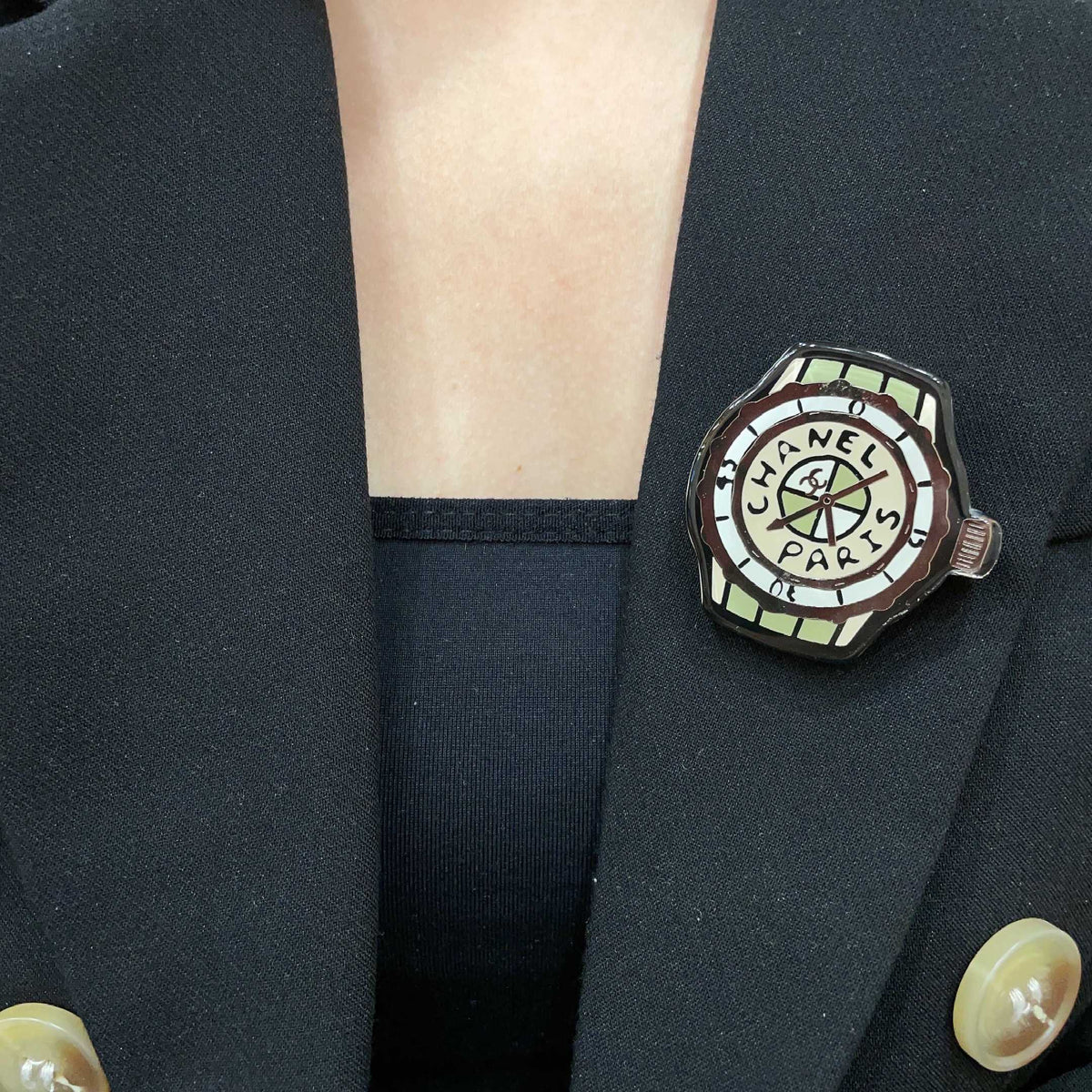 Martin Graham brooch in polished metal-tone – front product view