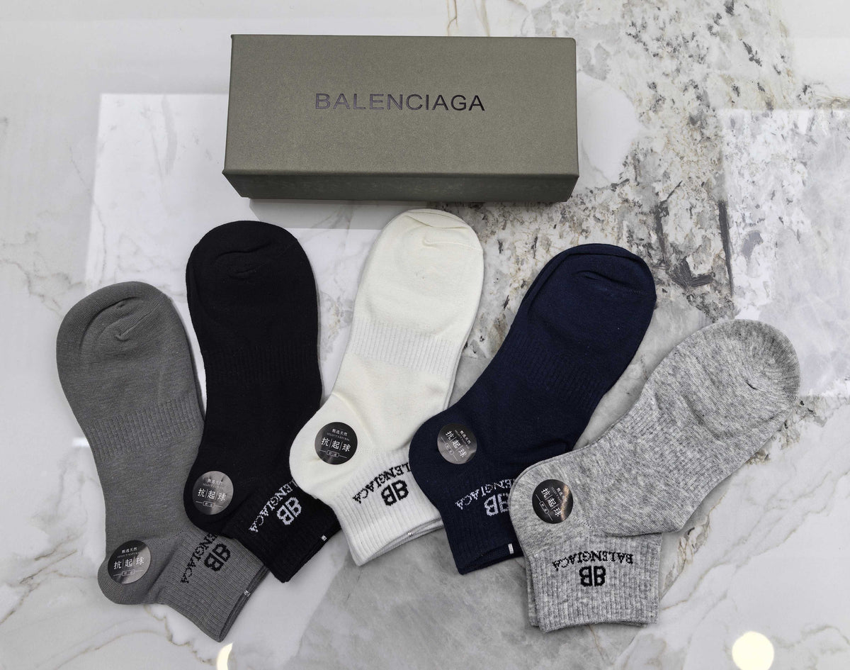 Balenciaga No-Show Socks - 5-Pair Set