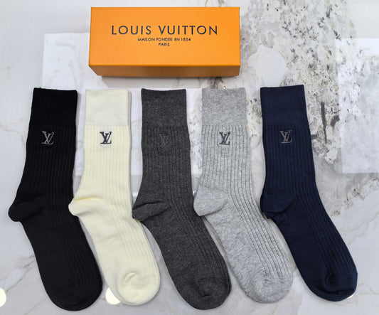 Louis Vuitton Small Initial Details Crew Socks - 5-Pair Set