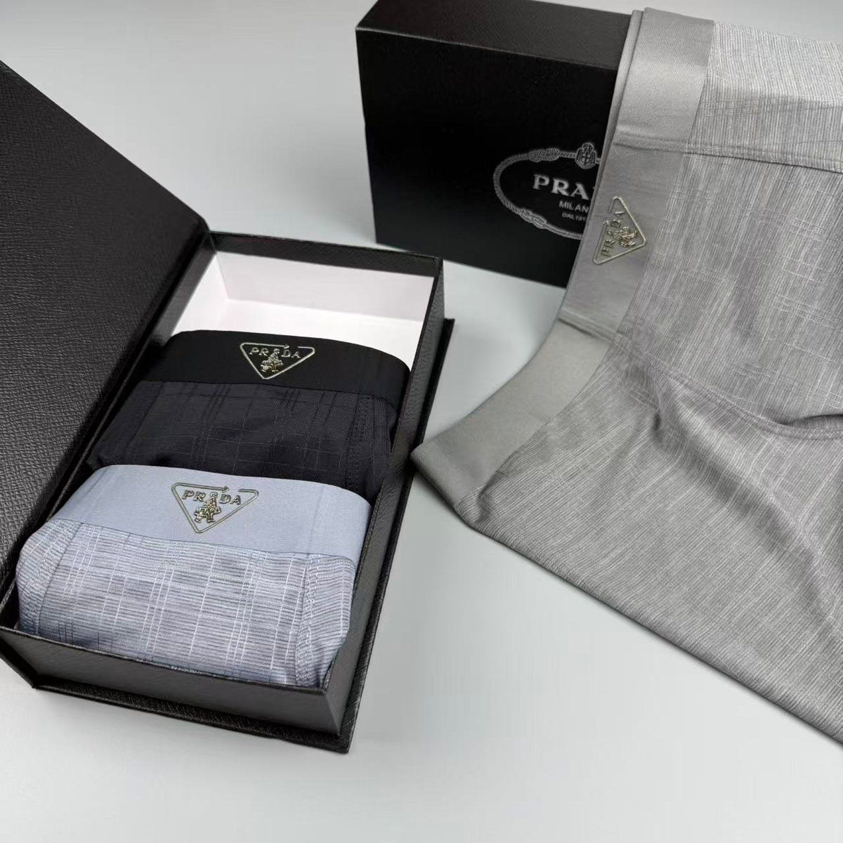 Prada Logo Detail Men's Boxer Briefs - 3-Piece Box